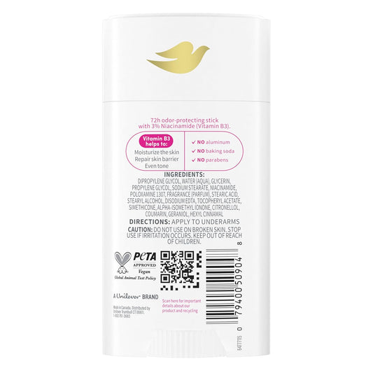 Dove Vitamincare+ Aluminum Free Deodorant Stick For 72H Odor Protection Raspberry & Rose Breathable Deodorant For Women 2.6 Oz