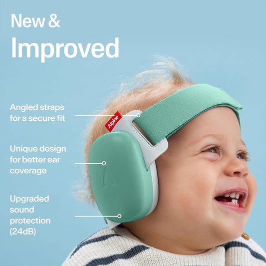Alpine Muffy Baby Comfort - Ear Defenders For Babies And Toddlers - Ce & Ukca Certified - Unique Headband For Safe Fit & Comfort Multi-Adjustable For Ages Up To 48 Months - 24Db Sound Reduction, Green