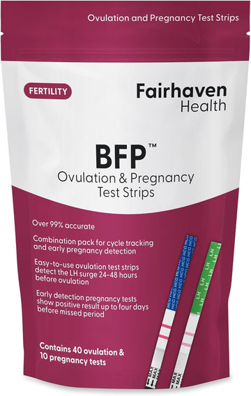 Fairhaven Health Bfp Kit - 40 Ovulation And 10 Pregnancy Test Strips β Monitor Lh And Hcg Levels- Early Detection At Home For Women Trying To Get Pregnant - Made In North America