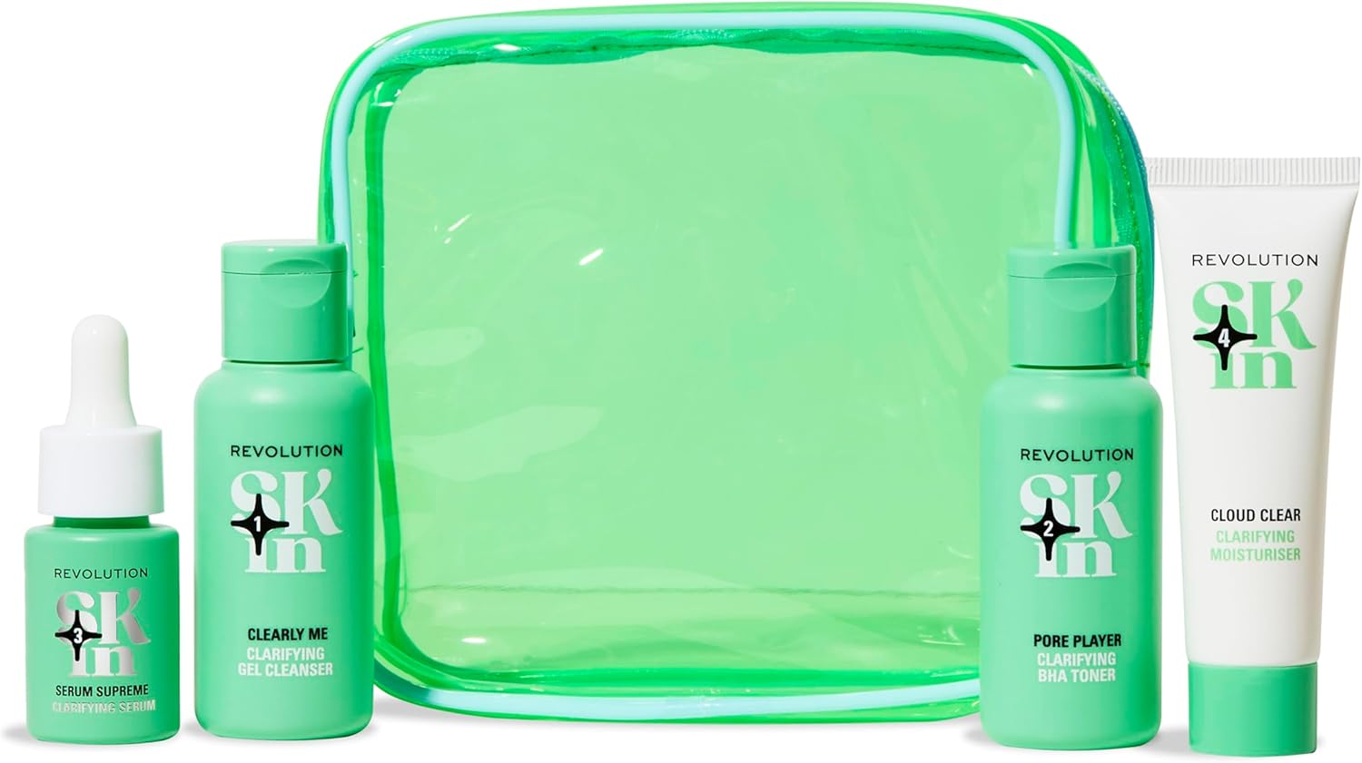 Revolution Skin, Clearly Clarify 4 Step Starter Kit, Skincare Set for Blemish-Prone Skin, Includes Cleanser, Toner, Serum & Moisturiser, Vegan & Cruelty-Free, 4 Products Included : Amazon.co.uk: Beauty