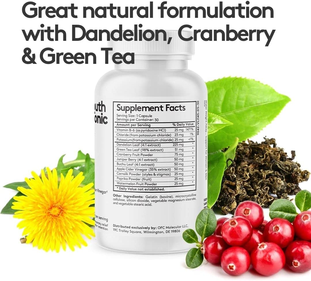 Youth & Tonic Water Retention Pills for Women and Hormone Balance Capsules for Swelling & Loss of Water and to Maintain Healthy Female Hormonal Level | 30 + 60 Capsules : Health & Household