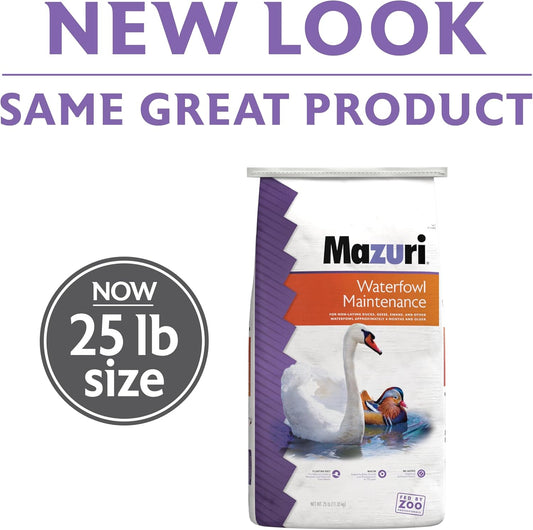 Mazuri Waterfowl Maintenance Food For Ducks & Geese | 25 Pound (25 Lb) Bag