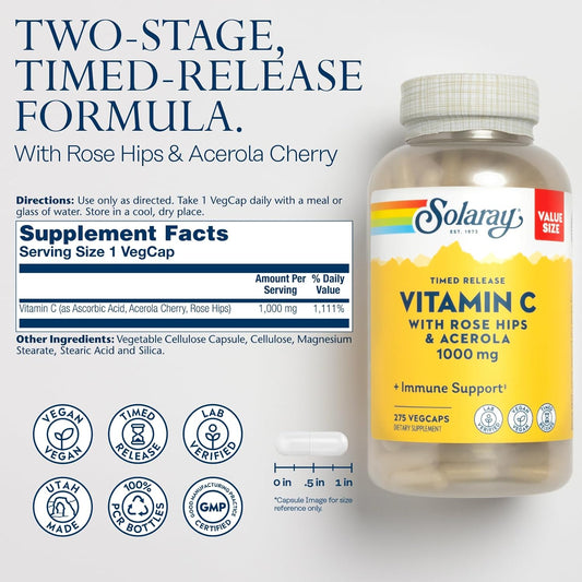 Solaray Vitamin C 1000Mg And Monolaurin 500Mg Wellness Bundle