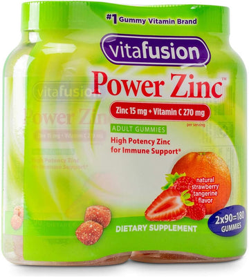 Vitafusion Power Zinc Gummy Vitamin 2 Bottle (180 Ct Totally.)