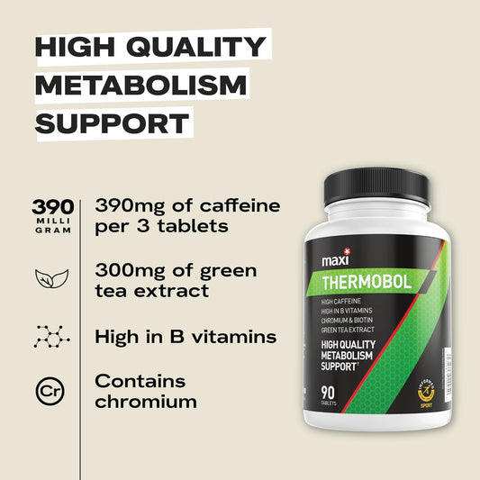 Maxinutrition – Thermobol - Contains Chromium And Biotin, High In B Vitamins - 100Mg Green Tea Extract, 130Mg Caffeine Per Serving, 90 Tablets