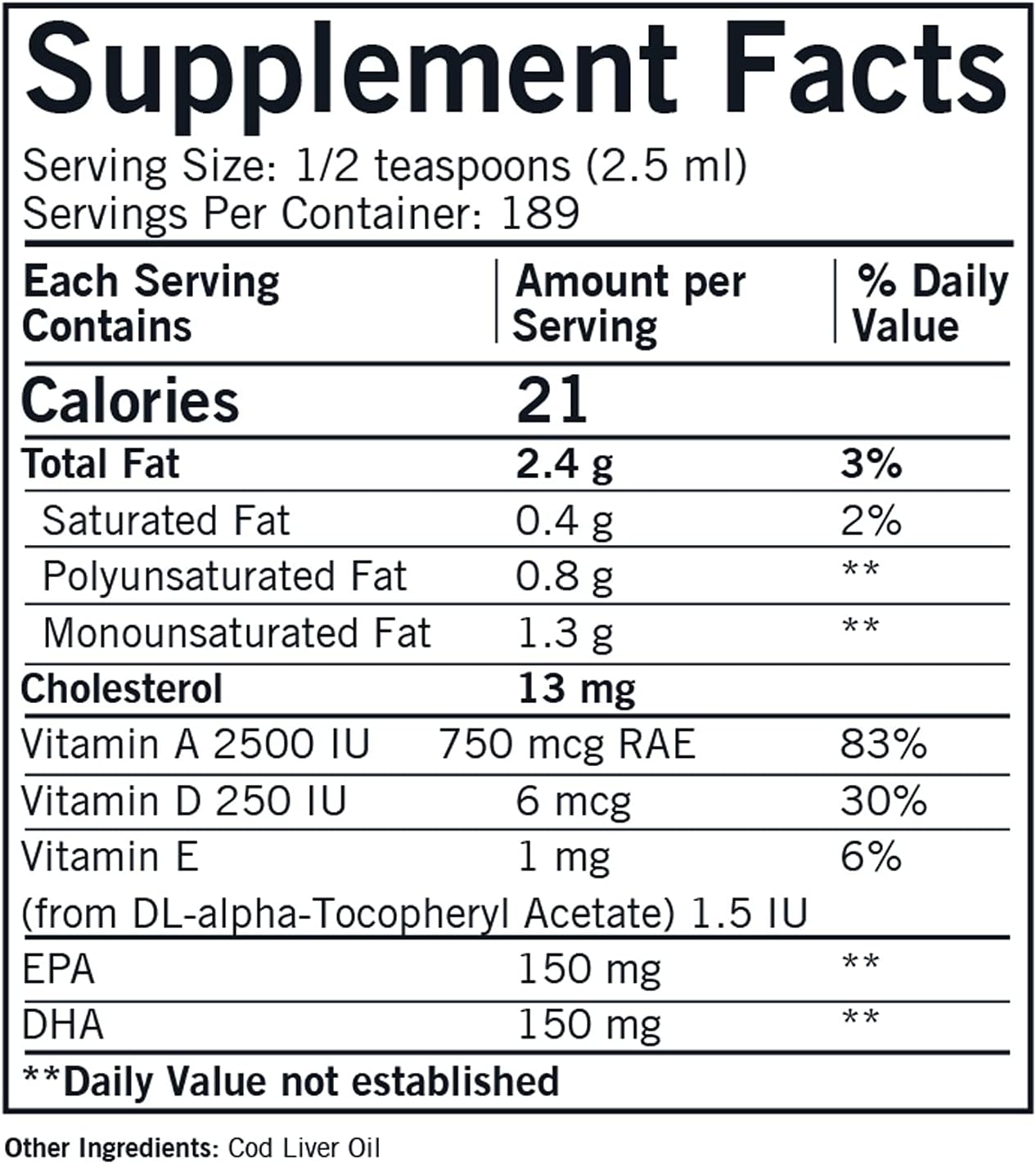 Kirkman Cod Liver Oil Liquid - Unflavored 16Oz. : Health & Household