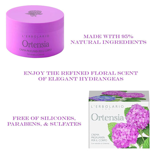 LāErbolario Hydrangea Perfumed Body Cream - Natural Moisturizer For Dry Skin - With Hydrangea Root And Vitamin E - Locks In Lasting Moisture - 6.7 Oz : Beauty & Personal Care