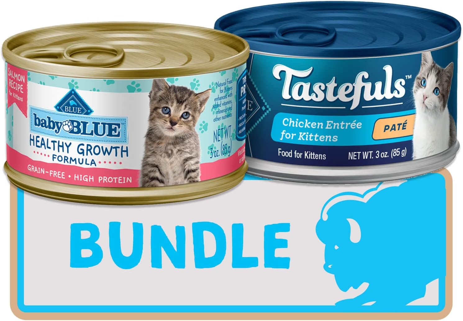 Blue Buffalo Kitten Wet Cat Food, Chicken and Salmon 3-oz cans (Pack of 48) : Pet Supplies