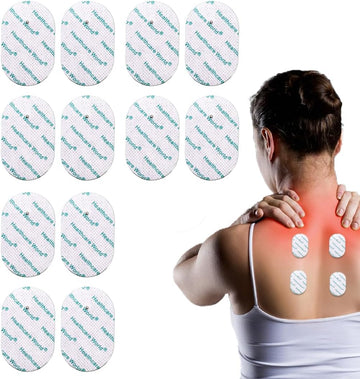 Tens Electrode Pads Oval Shaped Self-Adhesive Electrodes (12 Pcs) 2.2Mm Stud Connection Compatible With Omron Tens Devices