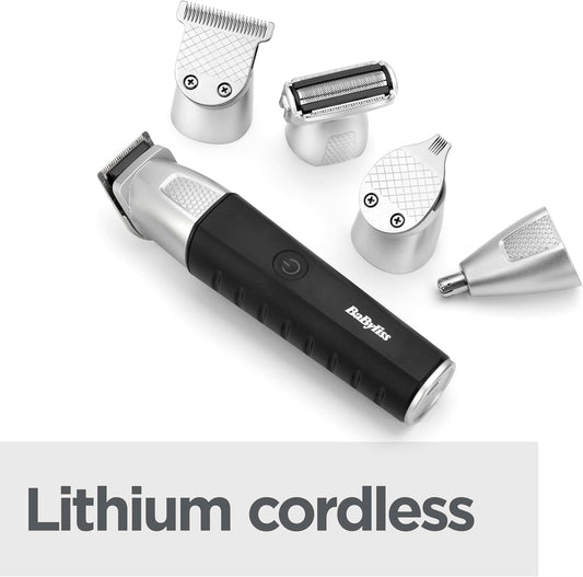 Babyliss Lithium Power 11-In-1 Multi-Trimmer - Cordless Grooming Kit Including Beard Trimmer And Nose Hair Trimmer, Waterproof, Gifts For Men, Black/Grey, Mt812U
