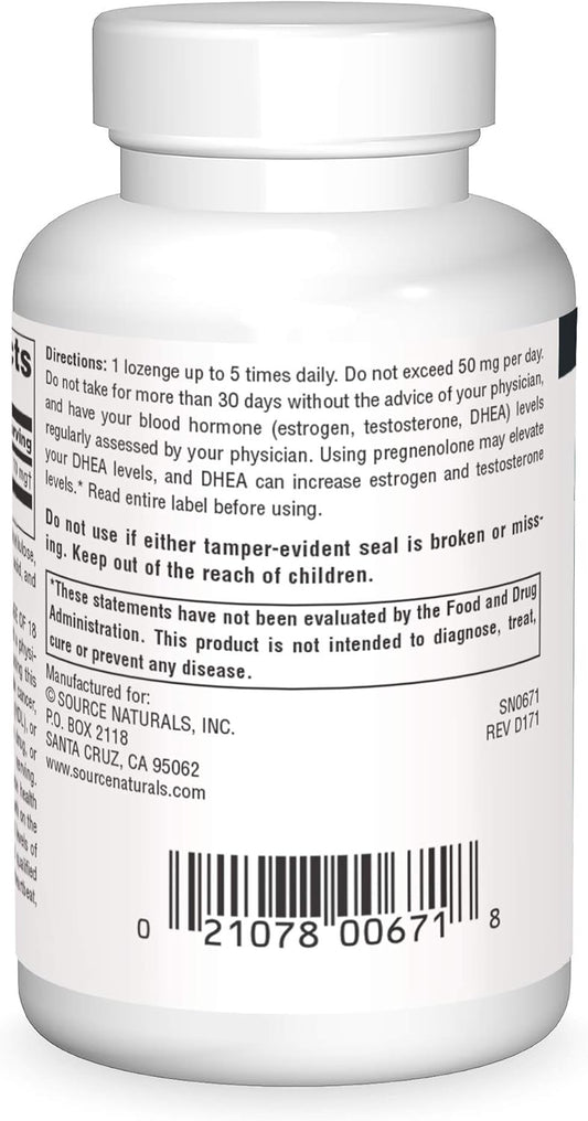 Source Naturals Pregnenolone, 10Mg - 60 Cherry Lozenges