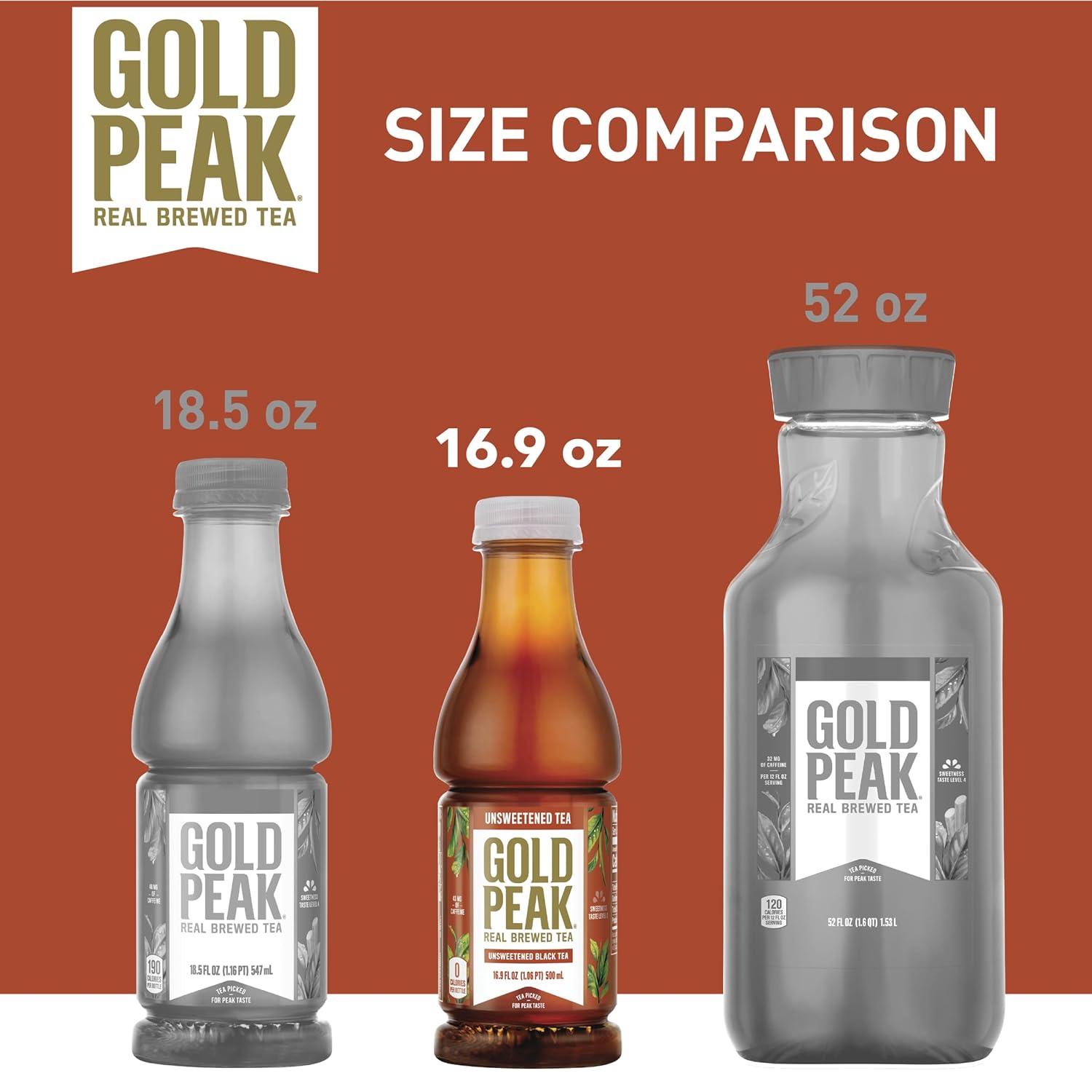 Gold Peak Tea, Unsweet Tea, 16.9 Fl Oz, 6 Pack