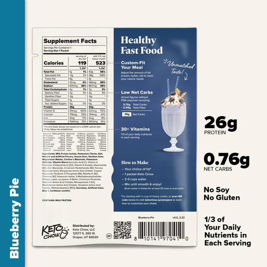 Keto Chow Elite Kit | Keto Meal Replacement Shake Powder | Nutritionally Complete | Low Carb Shakes | Delicious Easy Meal Substitute | Protein Rich Keto Food You Choose The Fat | Single Meal Samples