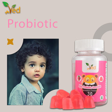 Probiotic Gummies Kids,15 Day Supply, Natural Strawberry Flavour, 30 Chewable Vegan Gummies, Vegetarian Friendly, Energy & Immune System, Kids Probiotic Gummies, Gmo & Gluten Free