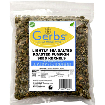 Gerbs Lightly Sea Salted Pumpkin Seed Kernels 14 Oz | Top 14 Allergy Free Food | Protein Rich Snack Food | Use In Salads, Yogurt, Oatmeal, Trail Mix | Grown In Canada, Packaged In Usa | Vegan, Kosher