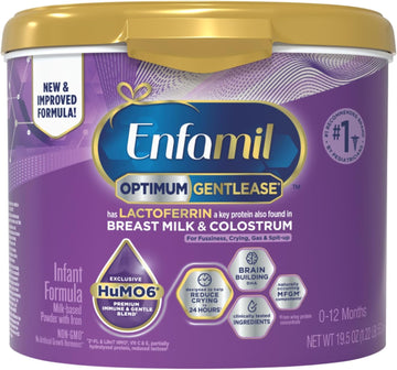 Enfamil Optimum Gentlease Baby Formula, Our Closest Formula To Breast Milk For Fussiness, Crying, Gas & Spit-Up, Immune-Supporting Lactoferrin Also Found In Breast Milk, 19.5 Oz