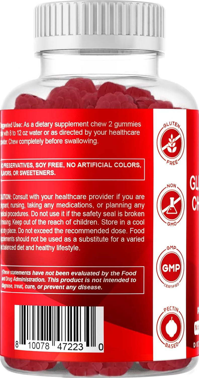 Vitamatic 2 Pack Glucosamine Chondroitin Gummies with MSM & Vitamin E - Joint Support - 60 Pectin Based Gummies : Health & Household