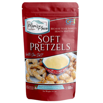 Mom'S Place Gluten Free Soft Pretzels With Sea Salt Mix, Soft Pretzel Making Kit, 1-Pack, Easy To Make, 24 Servings, Non Gmo Delicious And Healthy Gluten Free Desserts