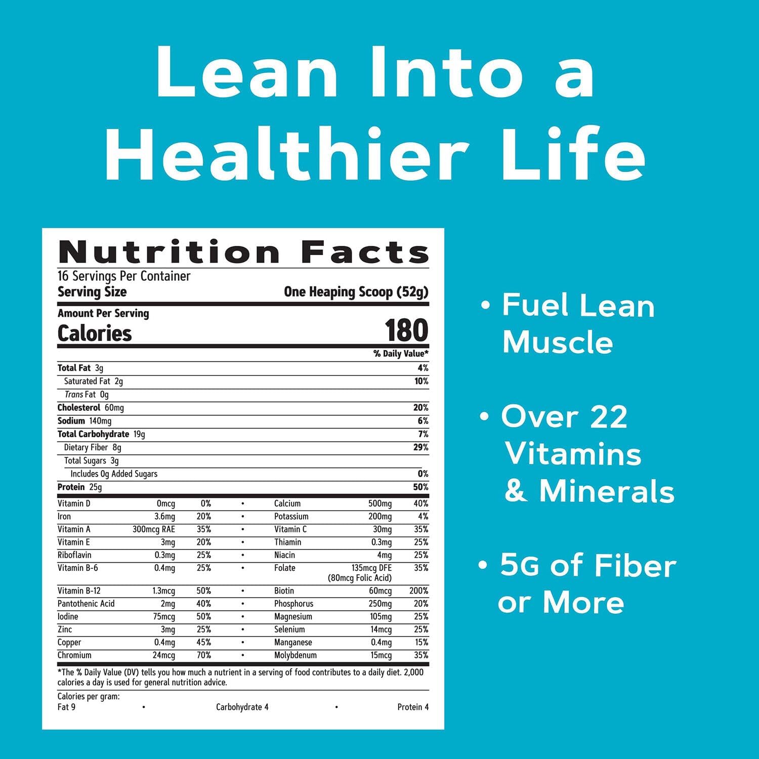 Gnc Lean Shake 25 Meal Replacement Powder, Weight Management, With 25G Protein And High Fiber, Keto, French Vanilla, 16 Servings : Health & Household