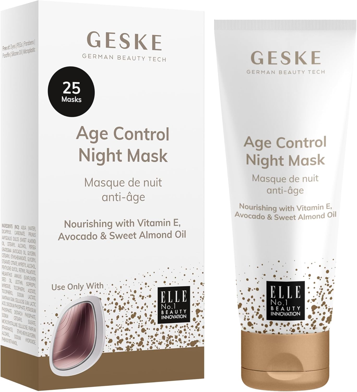 GESKE Age Control Night Mask | Use with Sonic Warm & Cool Mask | Face Mask with Vitamin E, Avocado & Sweet Almond Oil | Enriching Formula | Supports Night-Time Skin Recovery | For Dry Skin | Vegan : Amazon.co.uk: Beauty