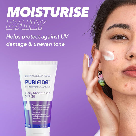 Purifide By Acnecide Spf 30 Daily Face Moisturiser For Acne Prone Skin & Blemish Control 50Ml