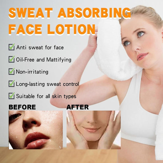 2 Pieces Antiperspirant Face, Sweat Absorbing Face Lotion, Face Sweat Blocker, Anti-Sweat Against Heavy Sweating On The Face, Forehead And Scalp And Oily Face Control, For Men And Women