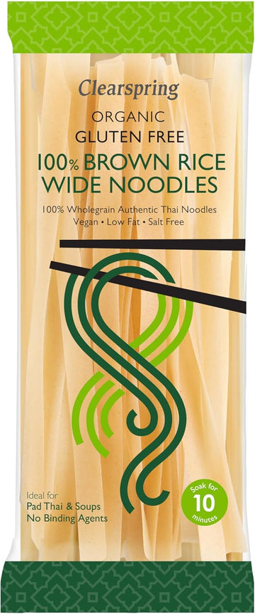 Clearspring Organic Gluten Free 100% Brown Rice Wide Noodles 200G
