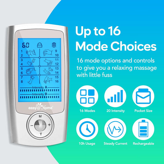 Mini Electronic Pulse Stimulator - Easy@Home Tens Unit Muscle Massager - 510K Cleared For Otc Use Handheld Pain Relief Therapy Device  Pain Management On The Shoulder, Joint, Back, Leg&More (Ehe029N)