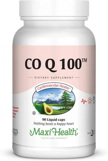 Maxi Health Co Q10 100Mg - Coenzyme Q10 Supplement - Heart Health - 90 Liquid Capsules - Kosher,Lcq