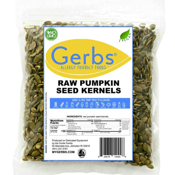 Gerbs Raw Pumpkin Seed Kernels 14 Oz | Top 14 Allergy Free Food | Protein Rich Super Snack Food | Use In Salads, Yogurt, Baking, Oatmeal, Trail Mix | Grown In Canada, Packaged In Usa | Vegan, Kosher