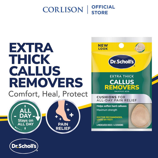 Dr. Scholl'S Extra Thick Callus Remover, 4Ct // Helps Soften Hard Calluses And Cushions For All-Day Pain Relief