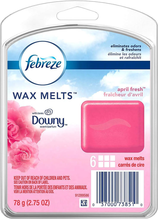 Febreze Wax Melts Air Freshener - With Downy April Fresh Scent - Net Wt. 2.75 Oz (78 G) Per Package - Pack Of 4 Packages