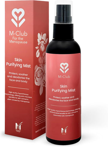 M-Club Hypochlorous Spray – Skin Purifying Mist - Cleanses, Soothes & Protects Skin – Anti-Microbial Protection Face Mist For Skin Irritations Caused By Menopausal Hormone Changes 100Ml