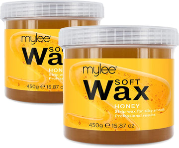 Mylee Honey Soft Creme Wax 425G, Short/Stubborn/Coarse Hair Removal, Ideal For All Body Areas, High Performance For Sensitive Skin, Wax Heater Friendly (2X 425G)