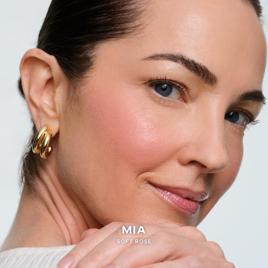 Saie Supersuede Baked Blush - Talc-Free Powder Blush For All Day Wear - Enriched With Plant-Derived Squalane + Glycerin To Help Moisturize Dry Skin - Stella (.01 Ounce)