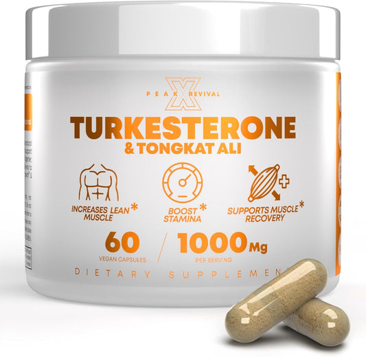 Turkesterone & Tongkat Ali Lean Muscle Growth & Recovery + Fadogia Agrestis Athletic Performance & Muscle Mass (60 Capsules)