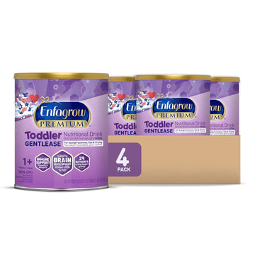 Enfagrow premium Gentlease Toddler Nutritional Drink, Made with Real Milk, Designed to Ease Fussiness, Gas & Crying, Nutrients for Growth & Immune Support, Powder Can, 29.1 Oz