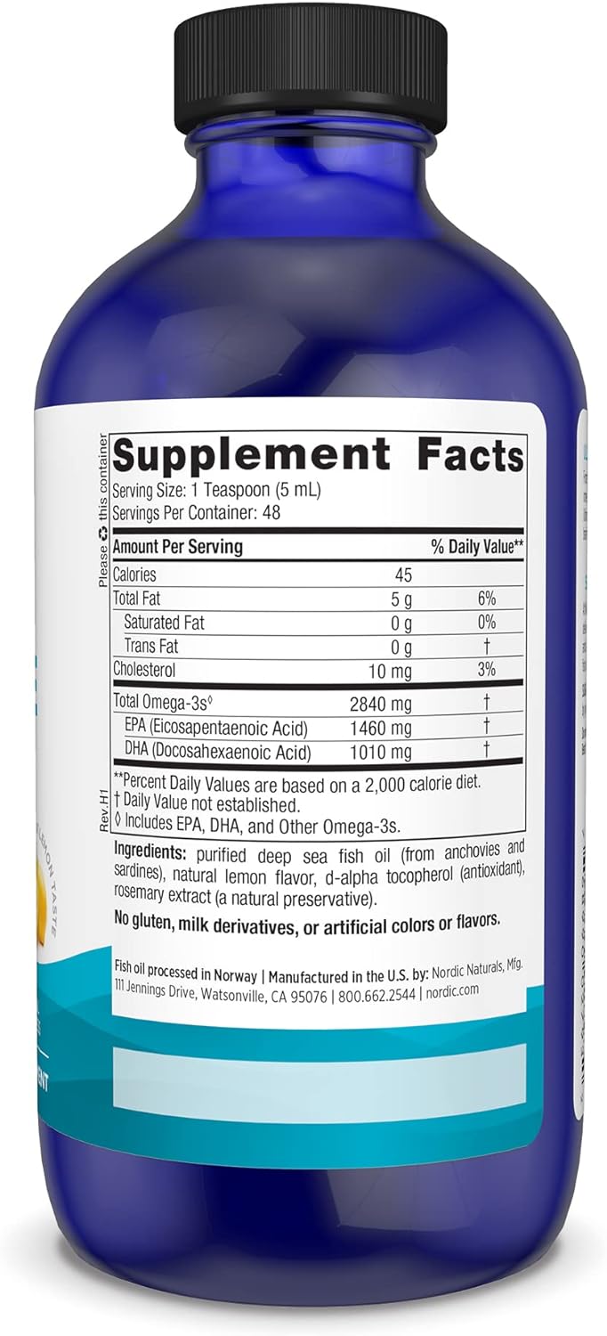 Nordic Naturals Ultimate Omega Liquid, Lemon Flavor - 8 oz - 2840 mg O