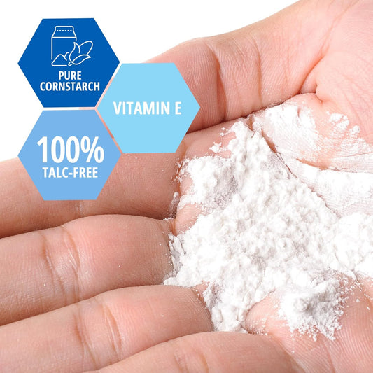 Med Pride Babypower Baby Powder 22Oz 100% Talc-Free With Aloe Vera & Vitamin E, Hypoallergenic Cornstarch For Diaper Rash, Moisture Protection, Paraben-Free