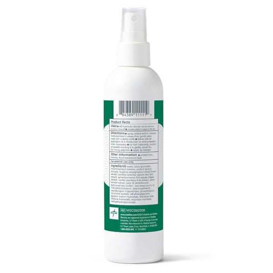 Medline Remedy Clinical No-Rinse Spray Cleanser (8 Fl Oz), 12 Count, Vanilla Scent, For Skin And Hair, Adults, Children, Body Wash, Sulfate Free, Incontinence, Bedside Cleaning
