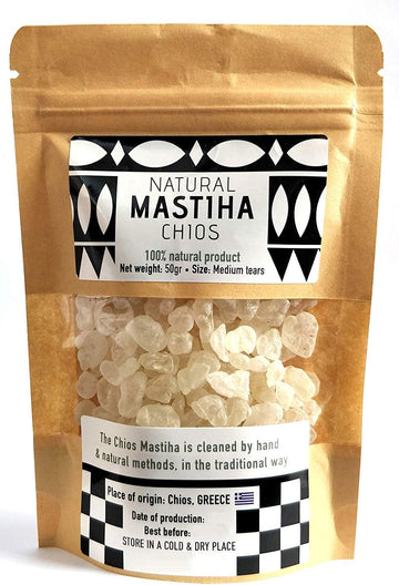 Iconsgr Chios Mastiha Tears Gum Greek 100% Natural Mastic Packs From Mastic Growers (50Gr Medium Tears)
