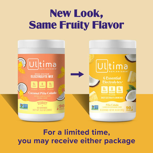 Ultima Replenisher Mocktini Electrolyte Drink Mix β Pina Colada, 90 Servings β Hydration Powder With 6 Electrolytes & Trace Minerals β Keto Friendly, Non-Gmo & Sugar-Free Electrolyte Powder