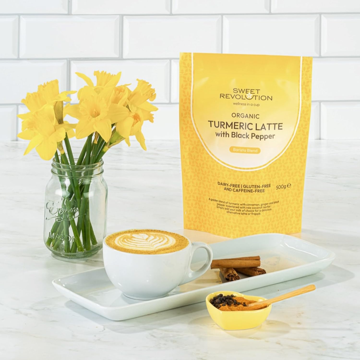 Sweet Revolution Organic Turmeric Latte with Black Pepper Barista Blend (1 x 500g) Catering Pack. Gluten Free, Dairy Free, Refined Sugar-Free. : Amazon.co.uk: Grocery