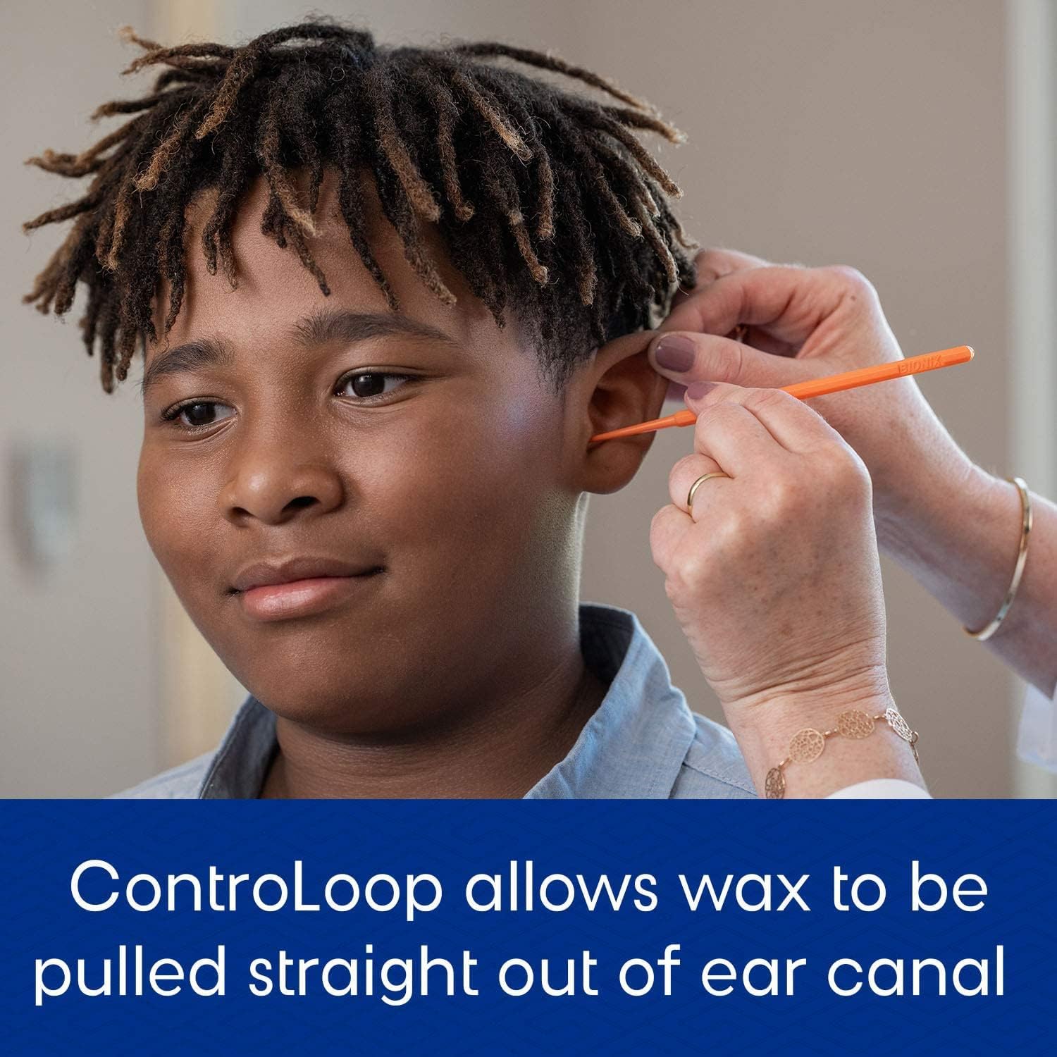 Bionix - Orange Controloop Ear Curette Tool, Earwax Removal Tool, Helps Remove Wax Buildup, For Safe Earwax Removal, Convenient & Easy-To-Use, Ideal For Healthcare Providers, Single-Use (50 Count) : Health & Household