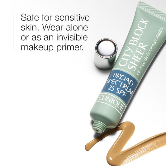 Clinique City Block Sheer Oil Free Daily Face Protector Broad Spectrum Spf 25 | Lightweight + Safe For Sensitive Skin