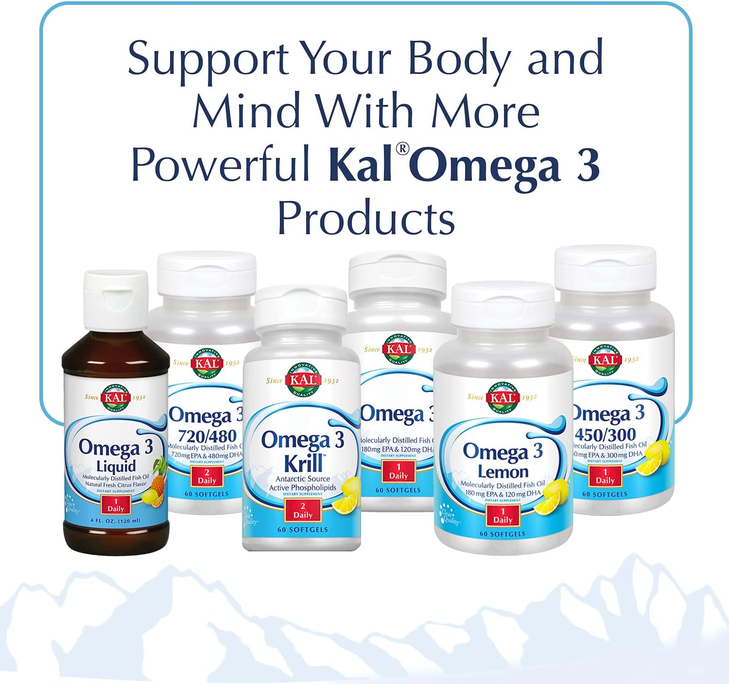 Kal 180/120 1000 Mg Omega 3 Fish, 60 Count : Health & Household