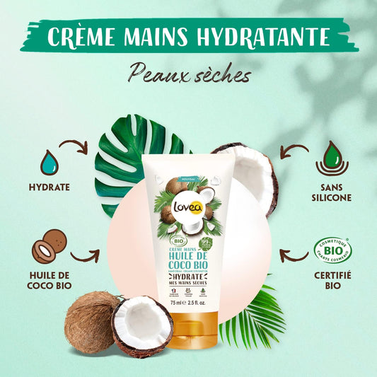 Lovea Organic Hand Cream Coconut 75 Ml