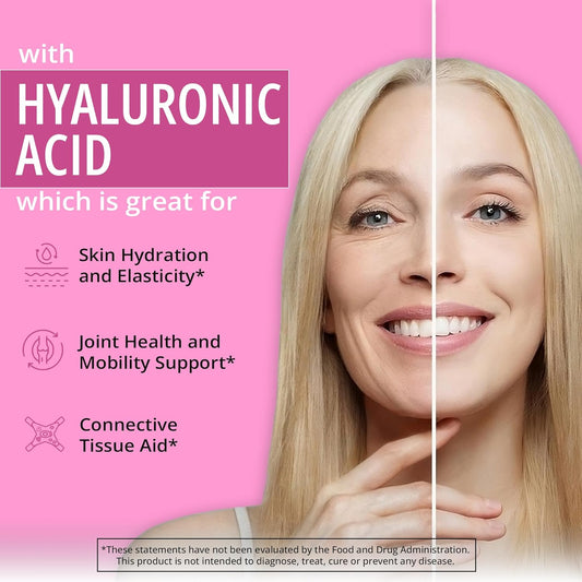 Vegan Collagen Builder W/ Hyaluronic Acid - Collagen Pills For Youthful Glow | Keratin & Elastin Builder For Skin, Hair, Nails, Bones, Cartilage, Tendons | Vegetarian | Non-Gmo, 60Ct