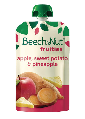 Beech-Nut Baby Food Pouches, Apple Sweet Potato Pineapple Fruit Puree Baby & Toddler Food, 3.5 Oz (12 Pack)