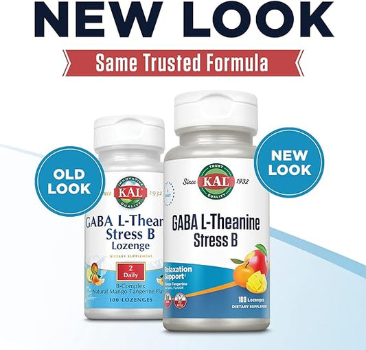 Kal Gaba L-Thenine Stress B Lozenge Natural Mango Tangerine -- 100 Lozenges